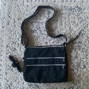 Kipling Alvar Crossbody Bag, Double Zipper, Lightweight, Black